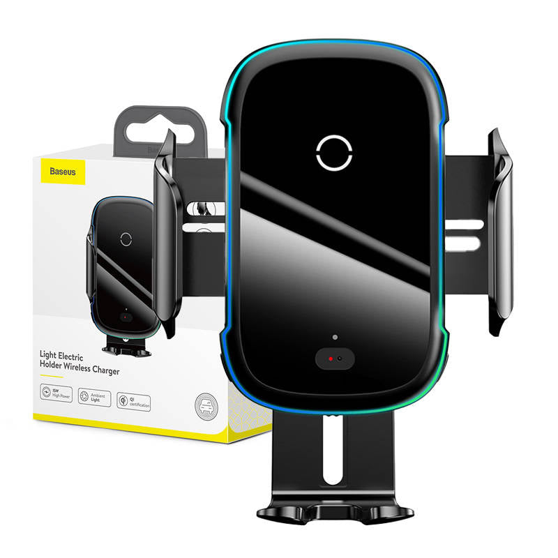 Baseus Automatic Electric Car Holder Qi Wireless Charger 15W Black (WXHW03-01)_1