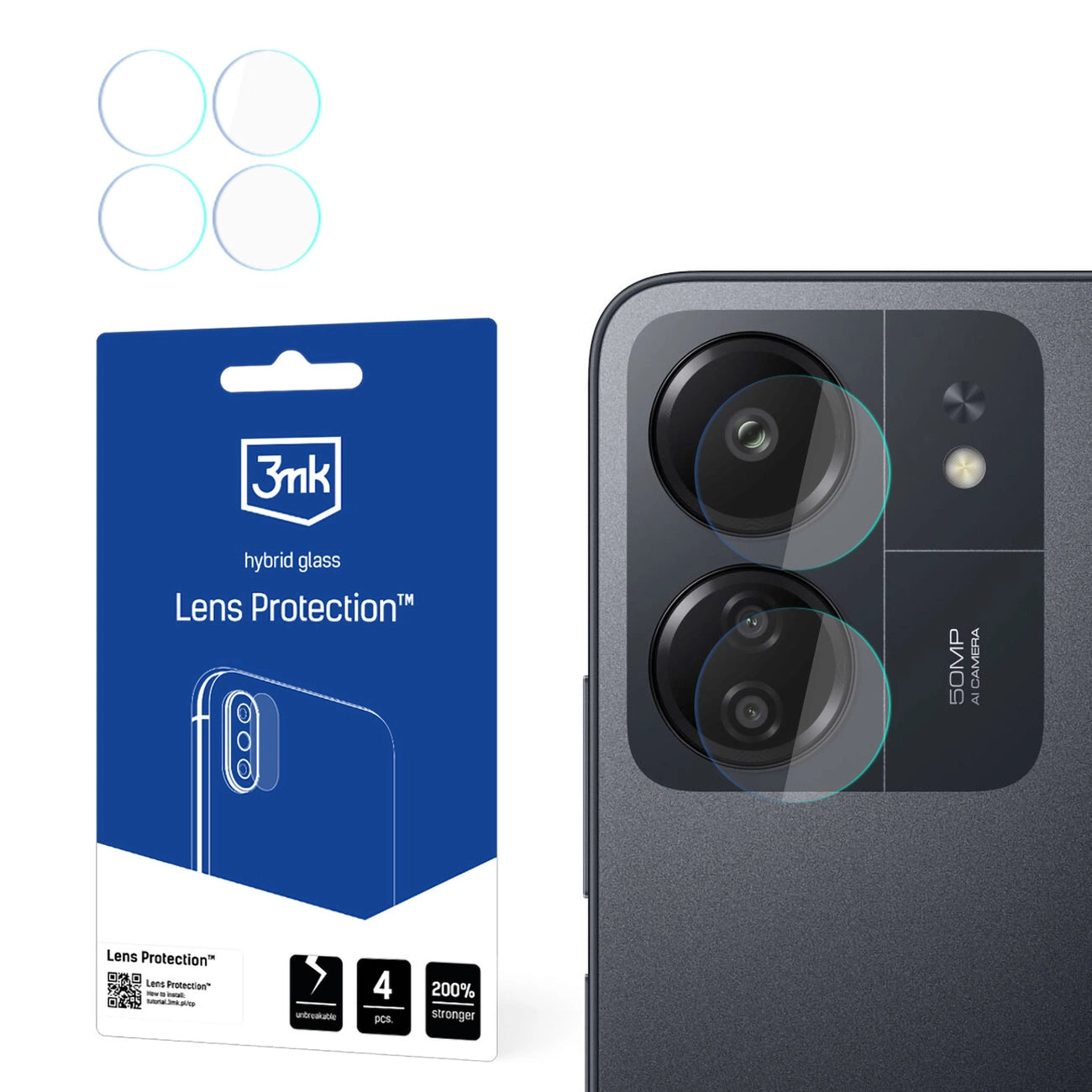 3mk Lens Protection™ hybrid camera glass for Xiaomi Redmi 13C / Poco C65_0