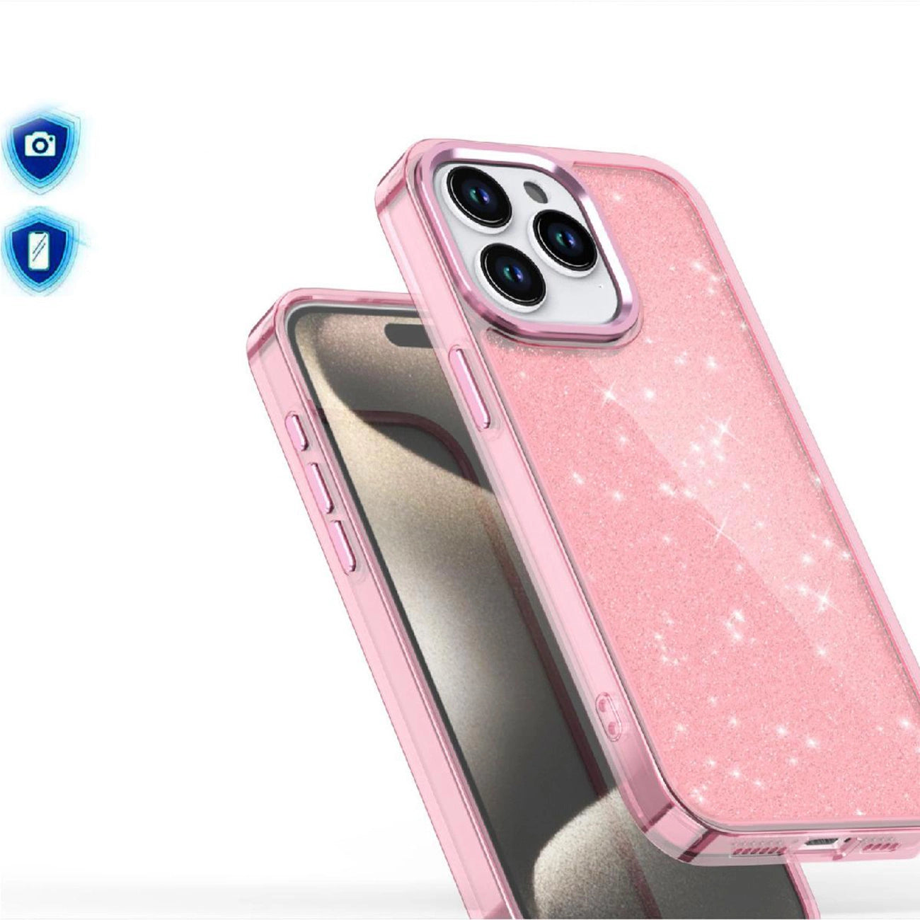 Glitter Case for iPhone 16 Pro - pink with glitter_5