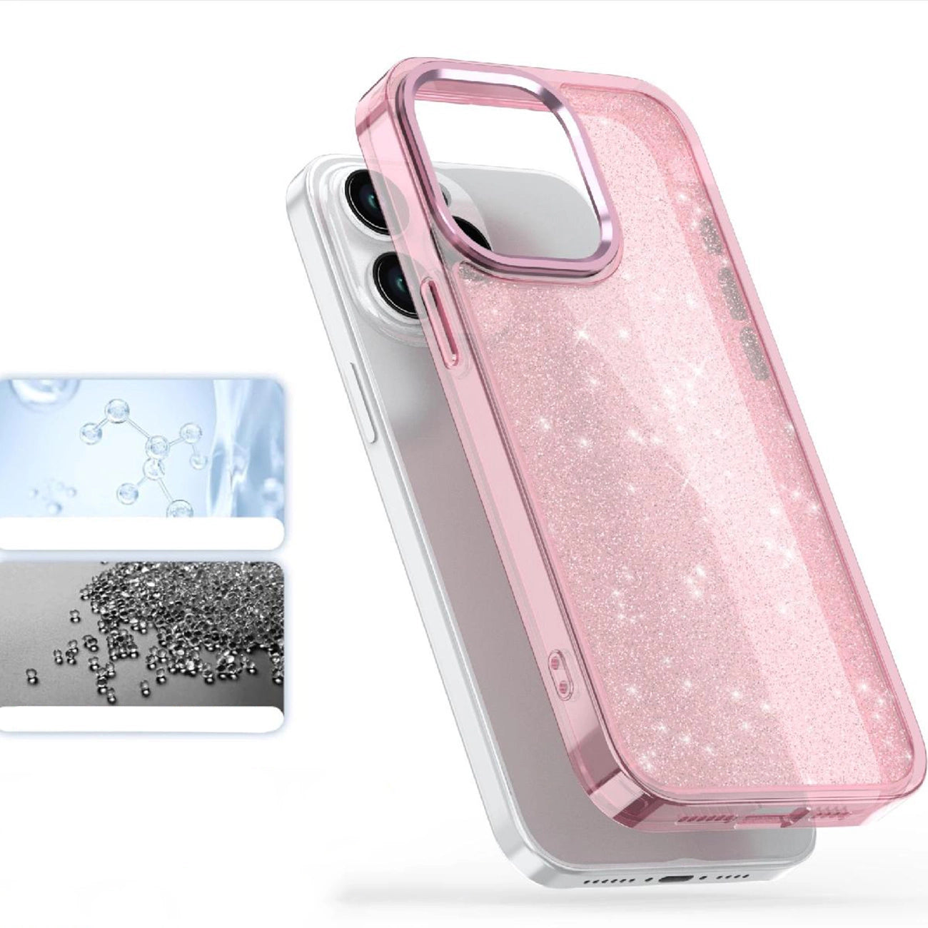 Glitter Case for iPhone 16 Pro - pink with glitter_7