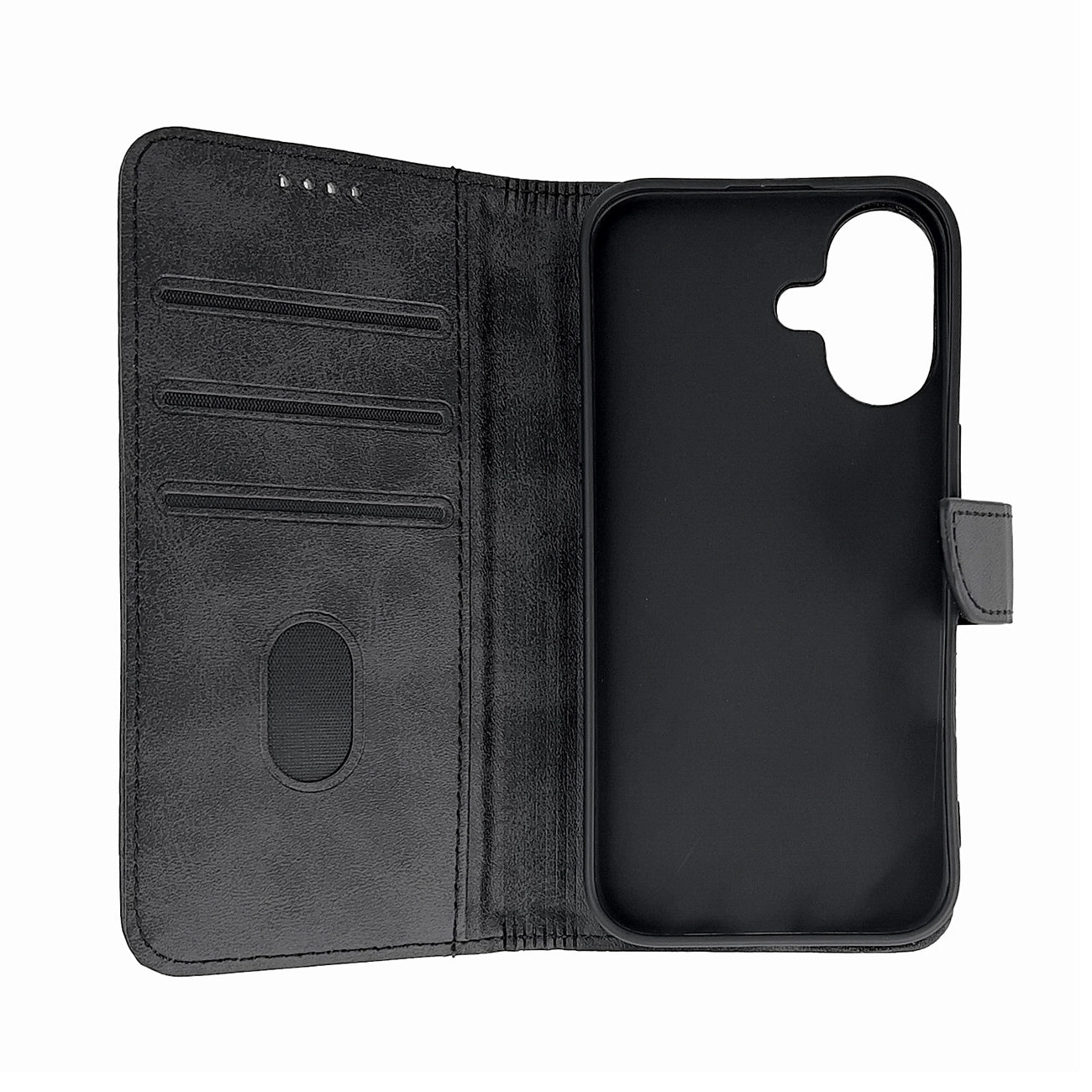 Leather Book Case for iPhone 16 - black_2