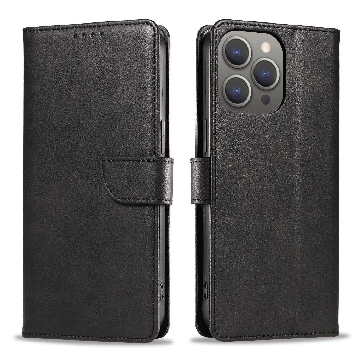Leather Book Case for iPhone 16 - black_4