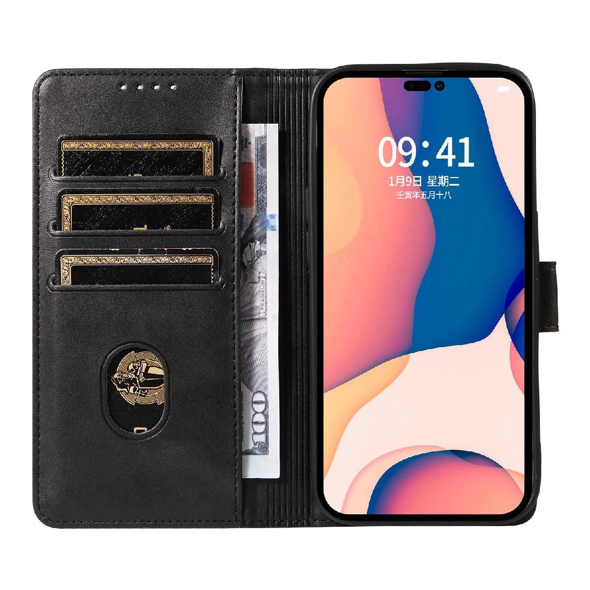 Leather Book Case for iPhone 16 - black_6