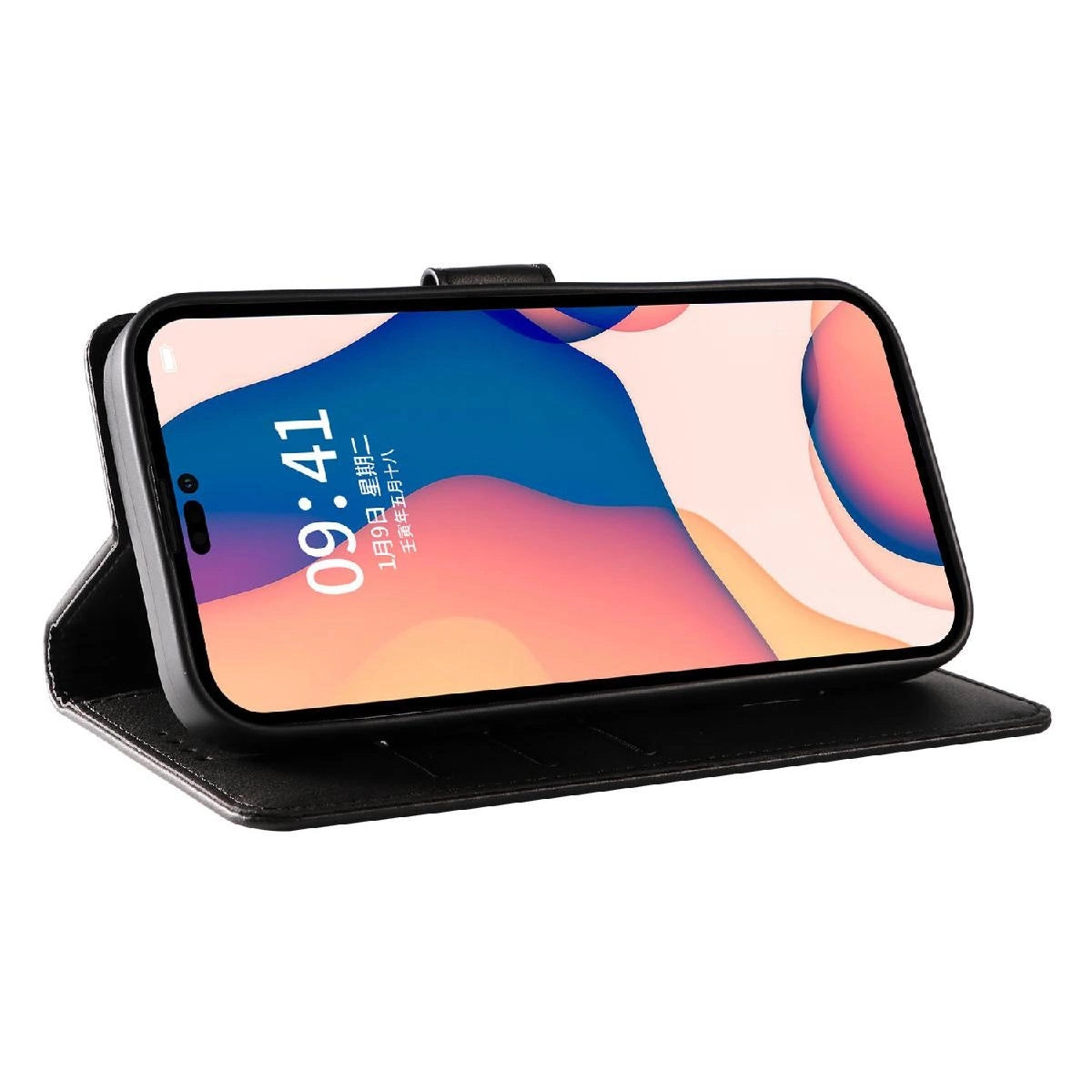 Leather Book Case for iPhone 16 - black_7