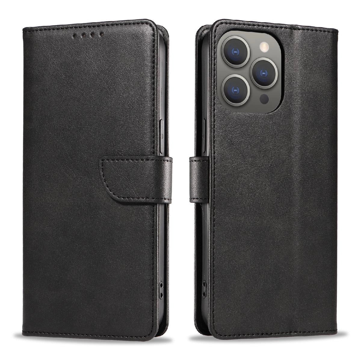 Leather Book Case for iPhone 16 Pro - black_1