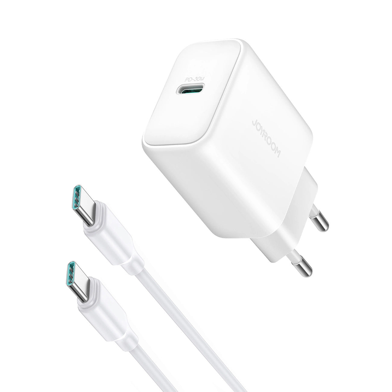 Joyroom power charger JR-TCF24 with C-C cable 30W 1m (white)_0