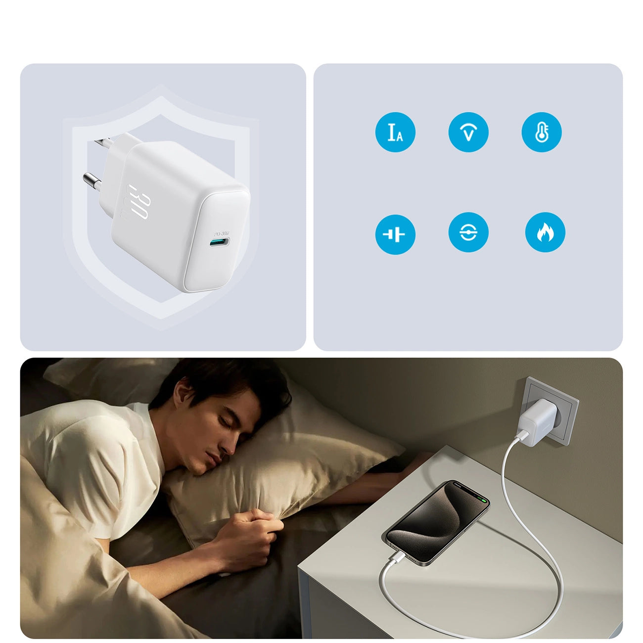 Joyroom power charger JR-TCF24 with C-C cable 30W 1m (white)_17