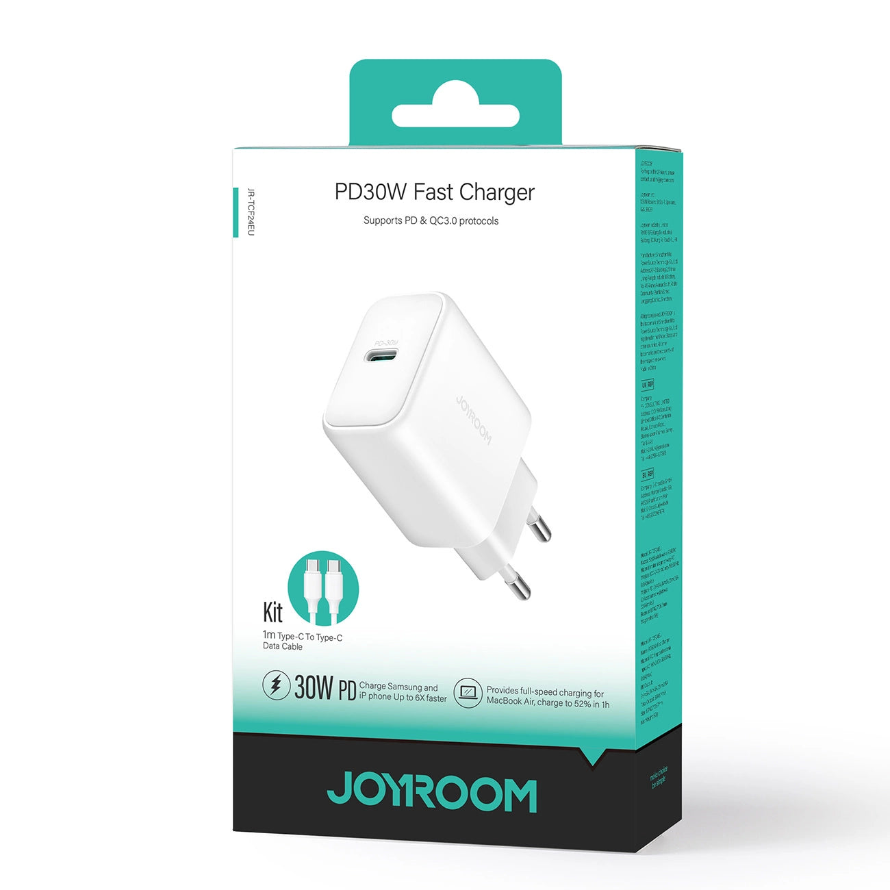 Joyroom power charger JR-TCF24 with C-C cable 30W 1m (white)_15