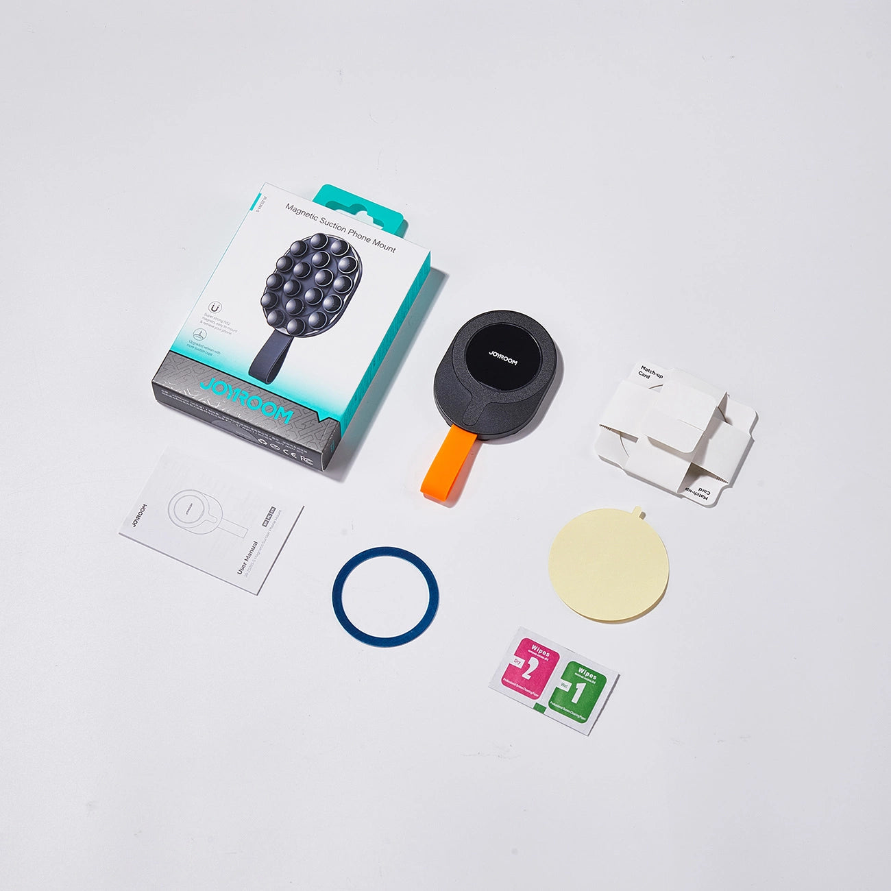 Joyroom JR-ZS393-S magnetic holder with suction cups for 4.7-7" phone - black and orange_3