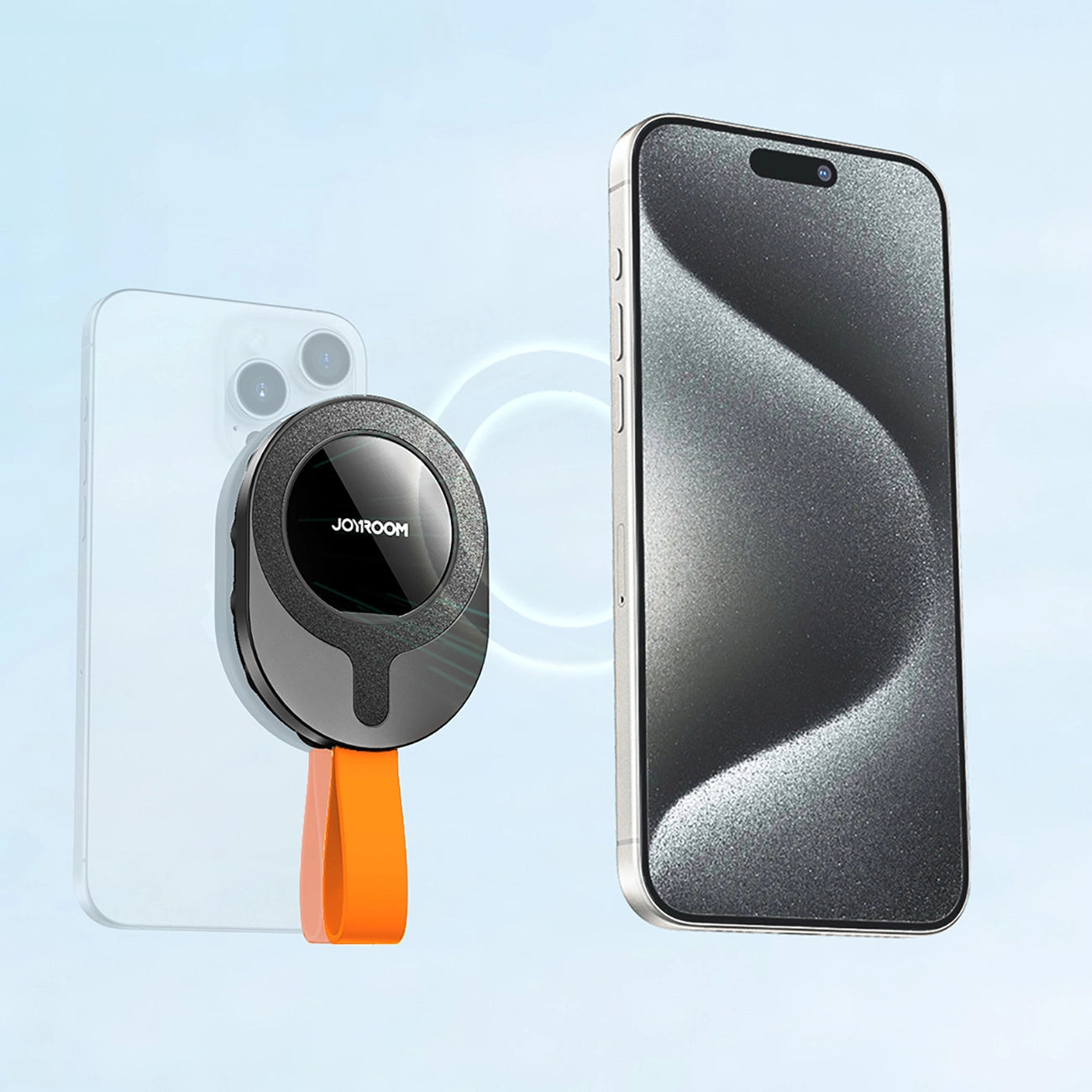 Joyroom JR-ZS393-S magnetic holder with suction cups for 4.7-7" phone - black and orange_4