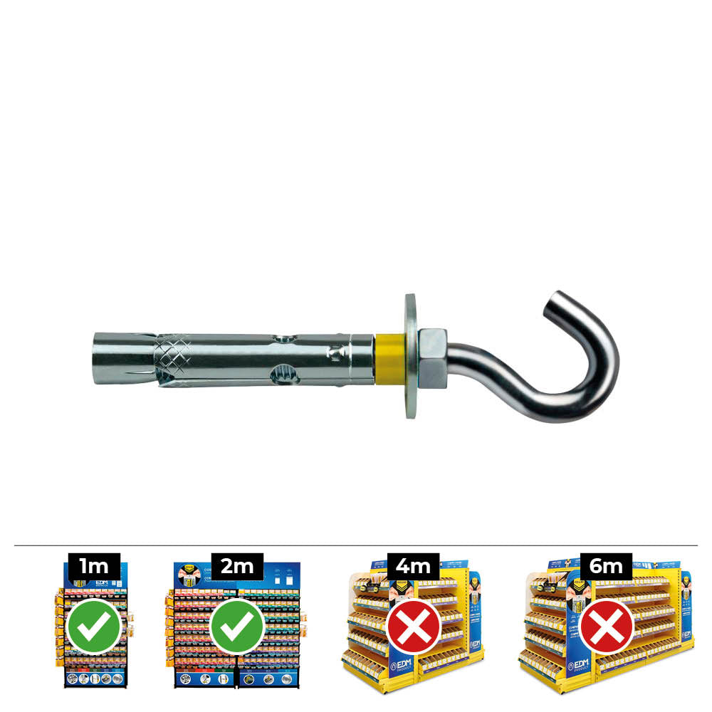 Caixa 25 un fixação dynabolt gancho ø8x45mm zincado celo_0