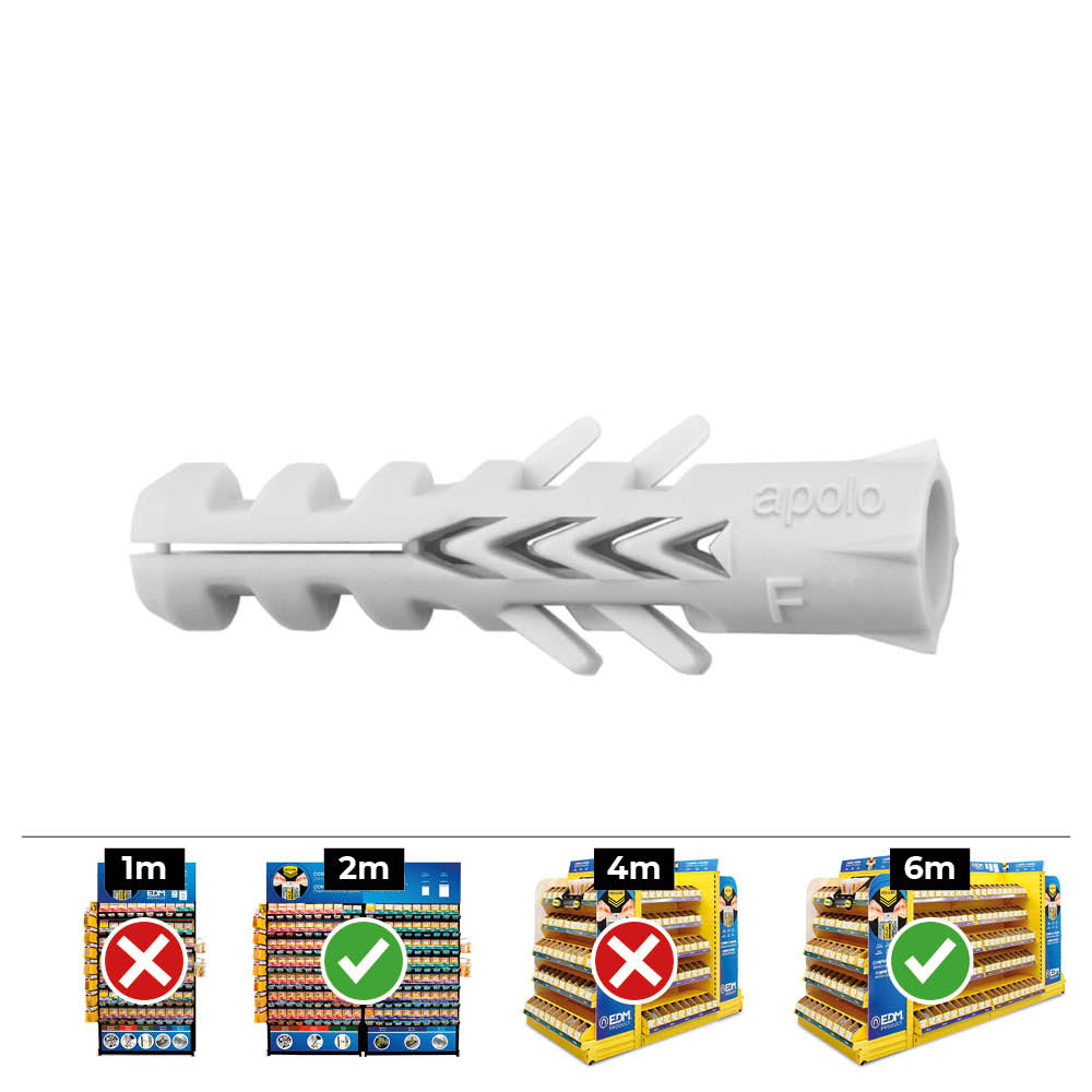 Caixa 100 unid. bucha nylon duplo anti-giro din/ref nf ø5mm celo_0