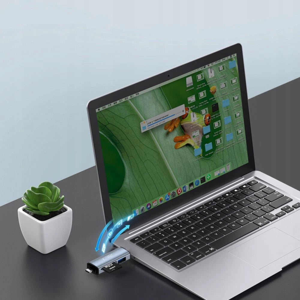 Tech-Protect UltraBoost SD/micro SD card reader with USB-C/USB-A connectors - gray_1
