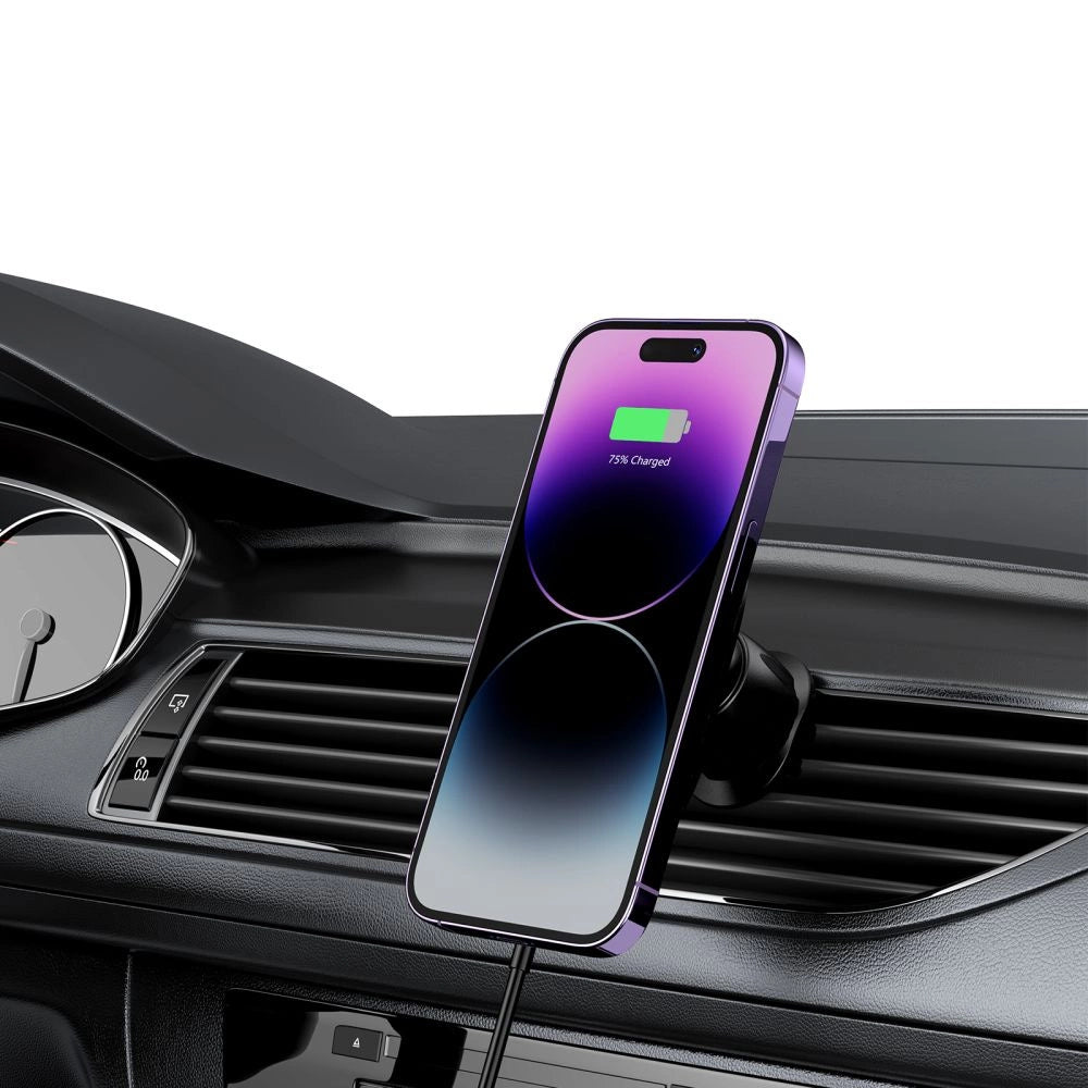 Tech-Protect MM15W-V1 Car Phone Holder with MagSafe 15W Inductive Charger for Air Vent - Black_1