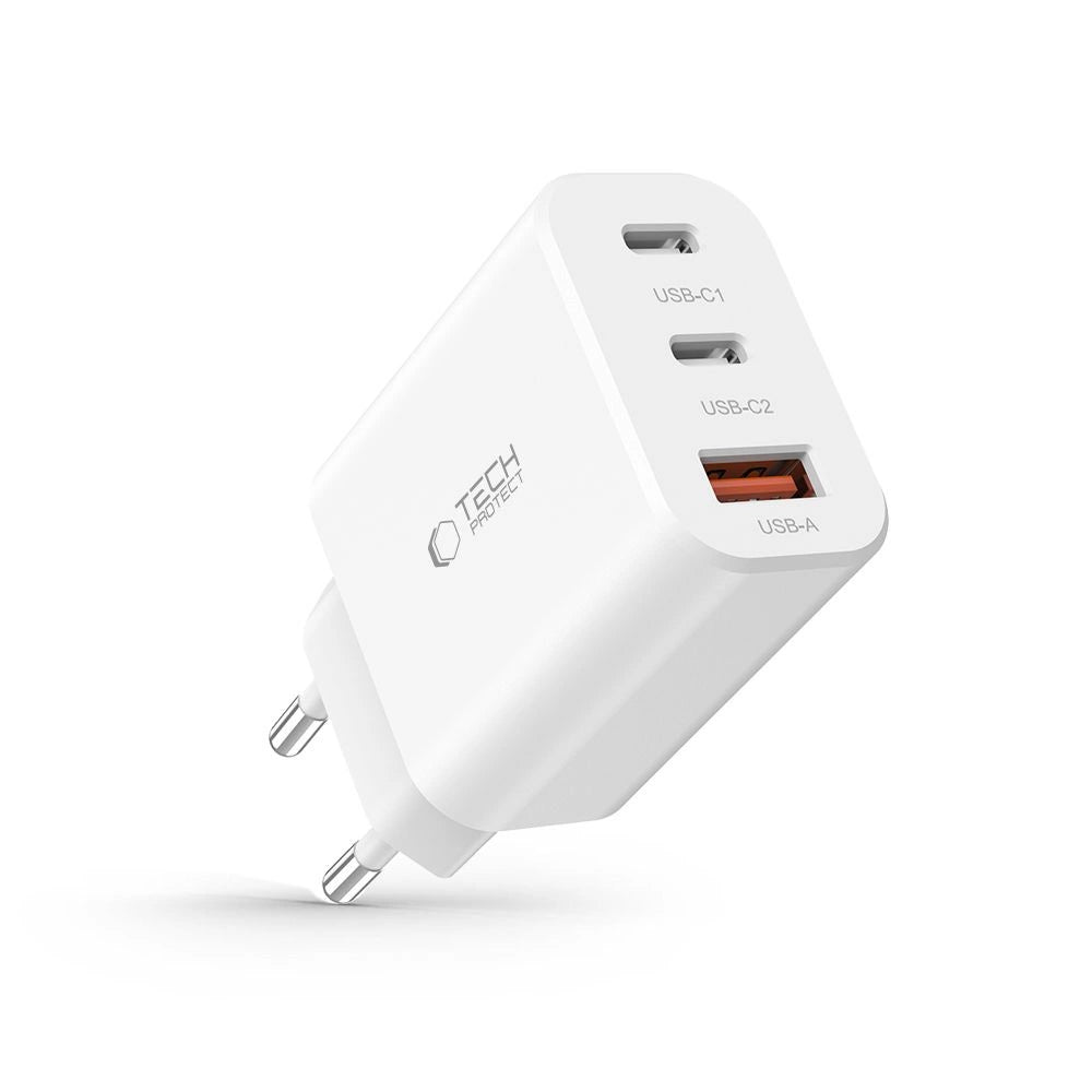 Tech-Protect NC30W charger 2x USB-C PD 30W / USB-A QC 3.0 - white_5