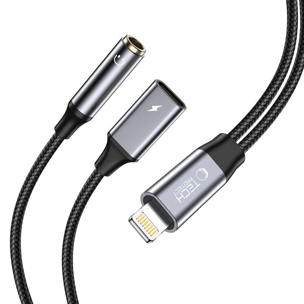 Tech-Protect UltraBoost Lightning (male) / mini jack 3.5mm (female) - Lightning (female) - black_0