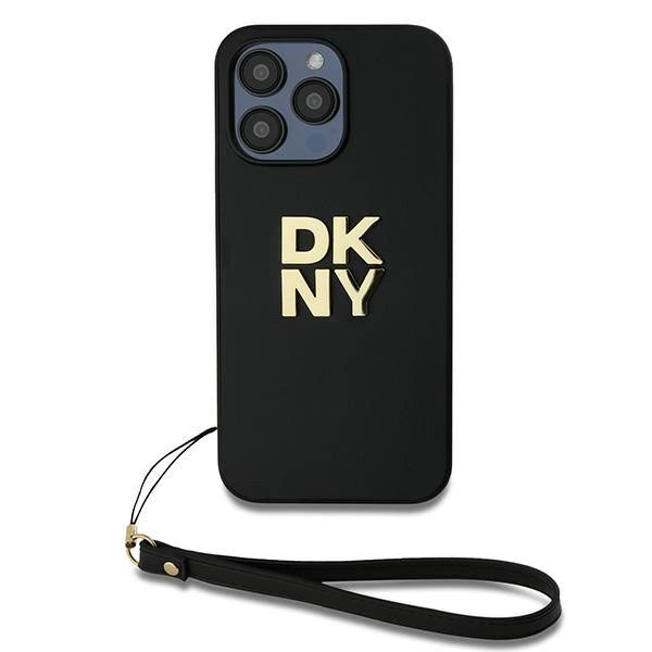 DKNY Wrist Strap Stock Logo case for iPhone 15 Pro Max - black_1