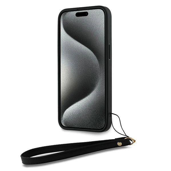 DKNY Wrist Strap Stock Logo case for iPhone 15 Pro Max - black_3