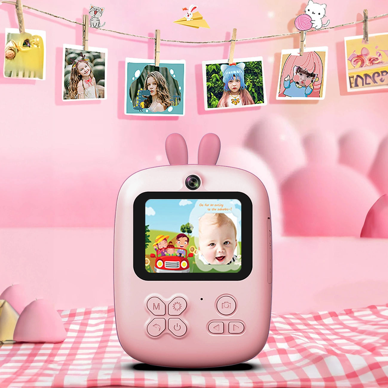Mini Thermal Printer for Kids with Camera and Camcorder - Pink_11
