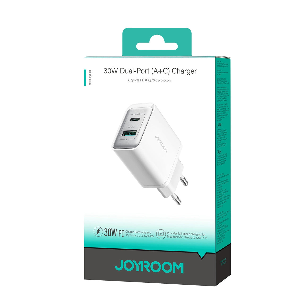 Joyroom JR-TCF15 network charger USB-C / USB-A 30W - white_6
