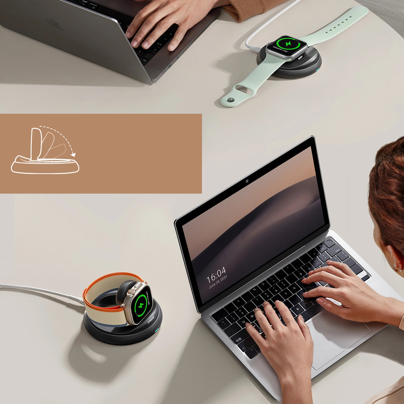 Joyroom JR-W12 foldable inductive charger for Apple Watch - black_11