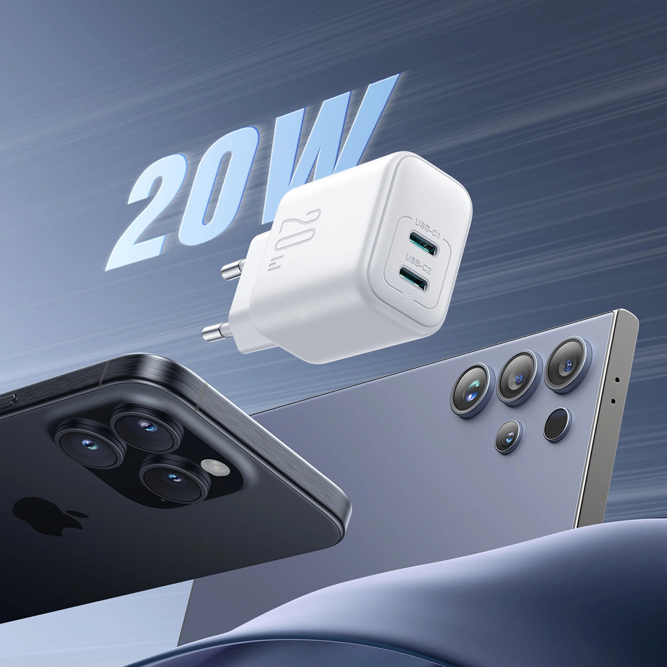 Joyroom JR-TCF12 mains charger 2x USB-C 20W PD / QC 3.0 - white_8