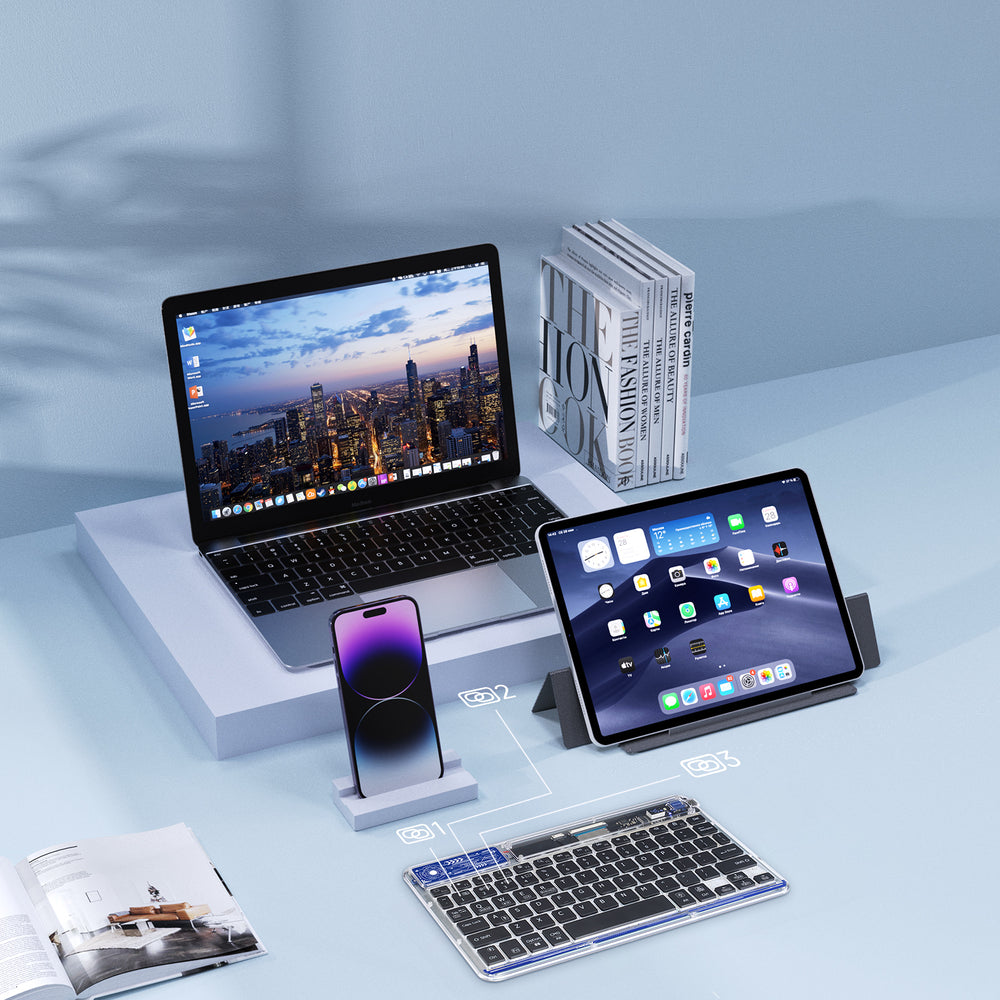Dux Ducis Keyboard (CK Series) Wireless for Laptop / Tablet / Phone - Transparent_7