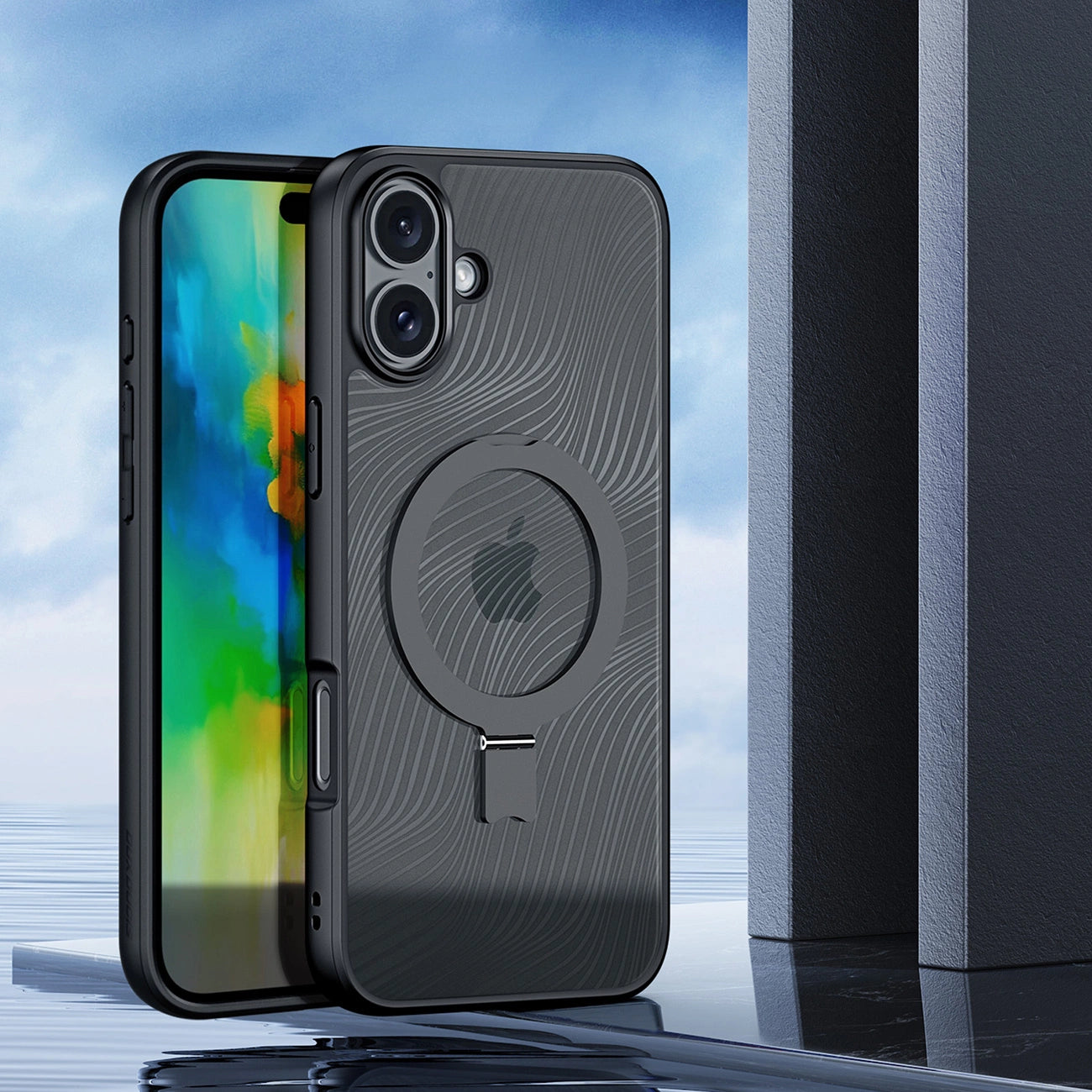 Dux Ducis Aimo Mag case with MagSafe and stand for iPhone 16 - black_3