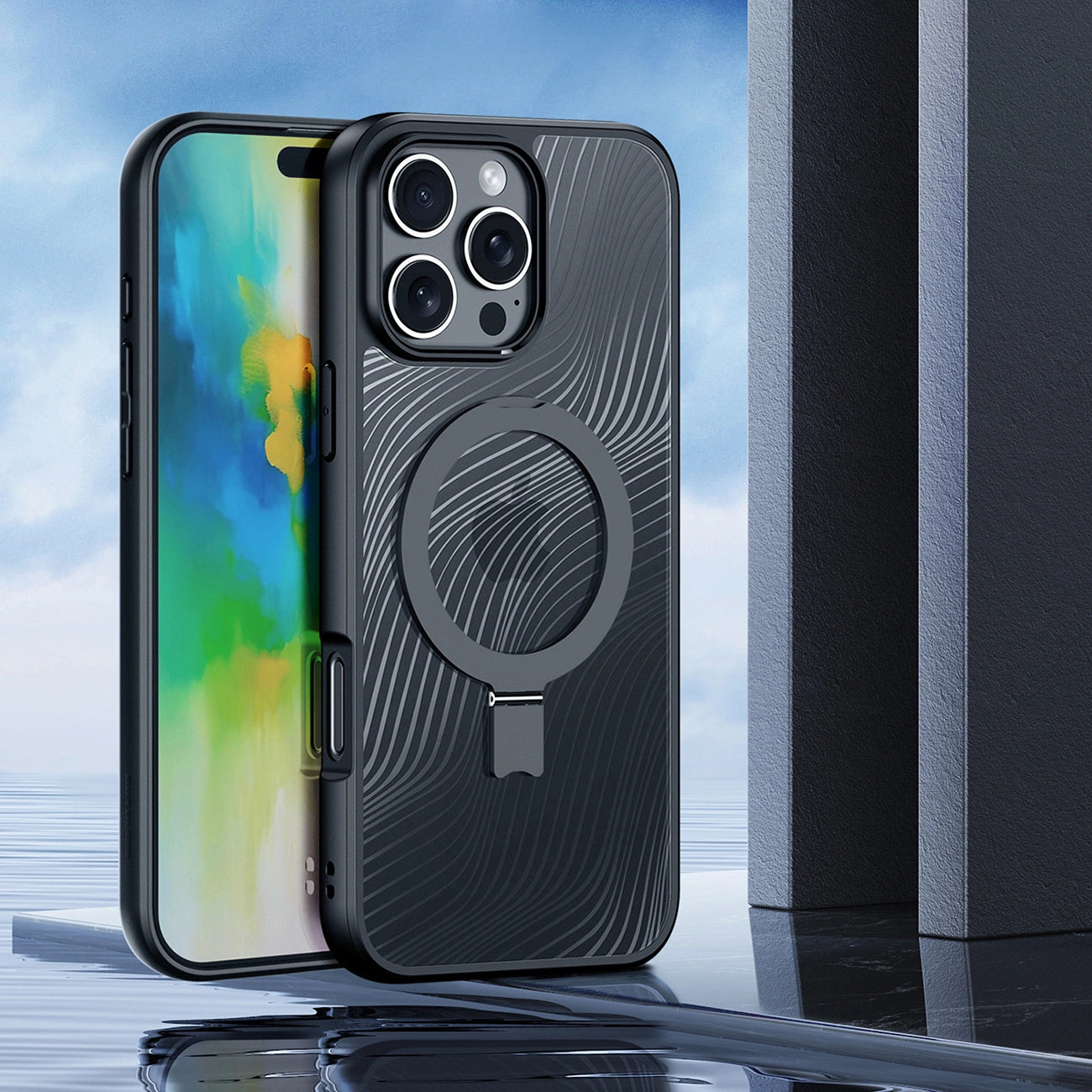 Dux Ducis Aimo Mag Case with MagSafe and Stand for iPhone 16 Pro - Black_3