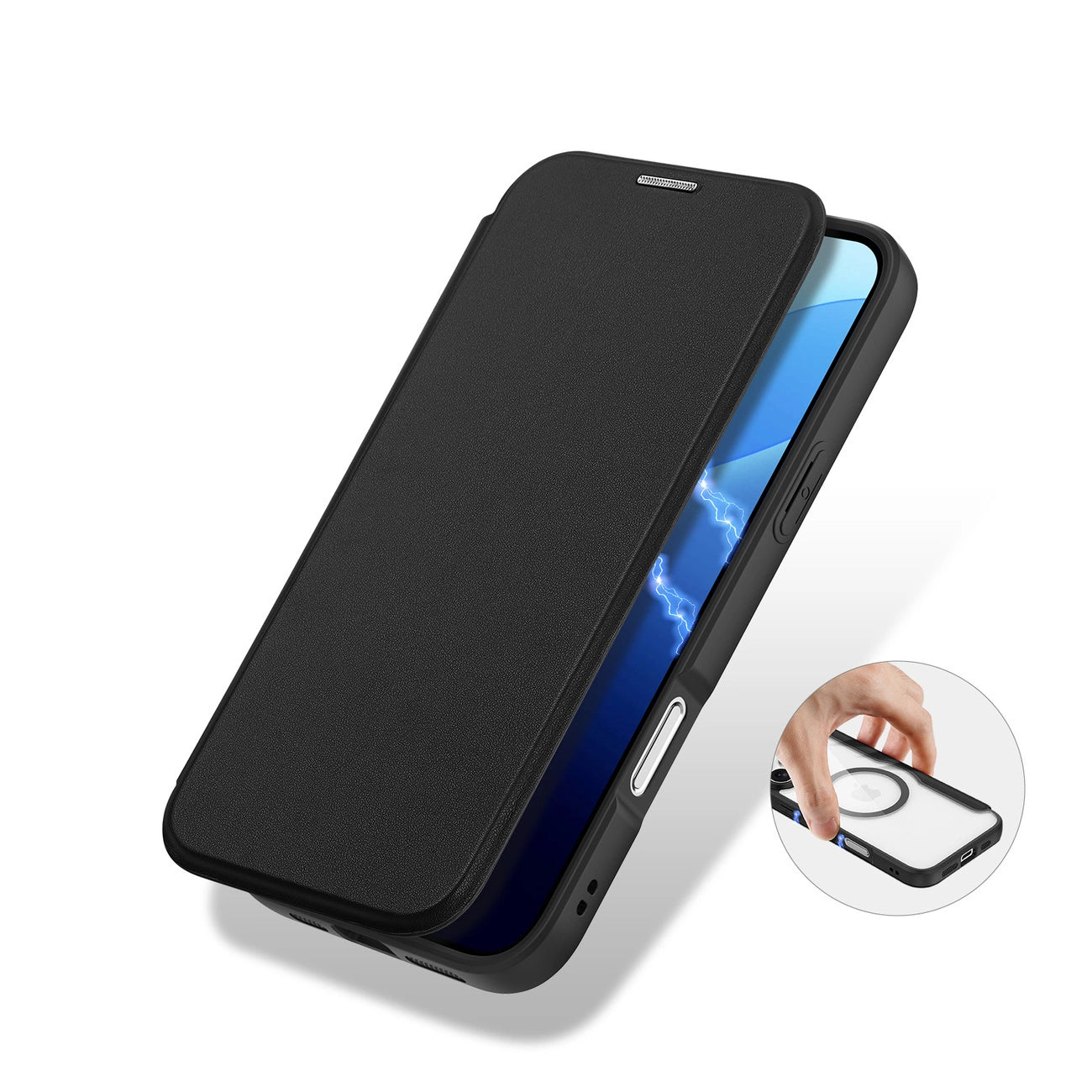 Dux Ducis Skin X Pro Case for iPhone 16 Pro Max with MagSafe and Flip - Black_7