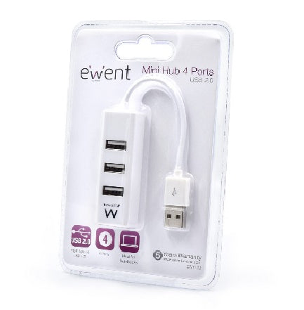 Ewent EW1122 hub de interfaz USB 2.0 Blanco_3