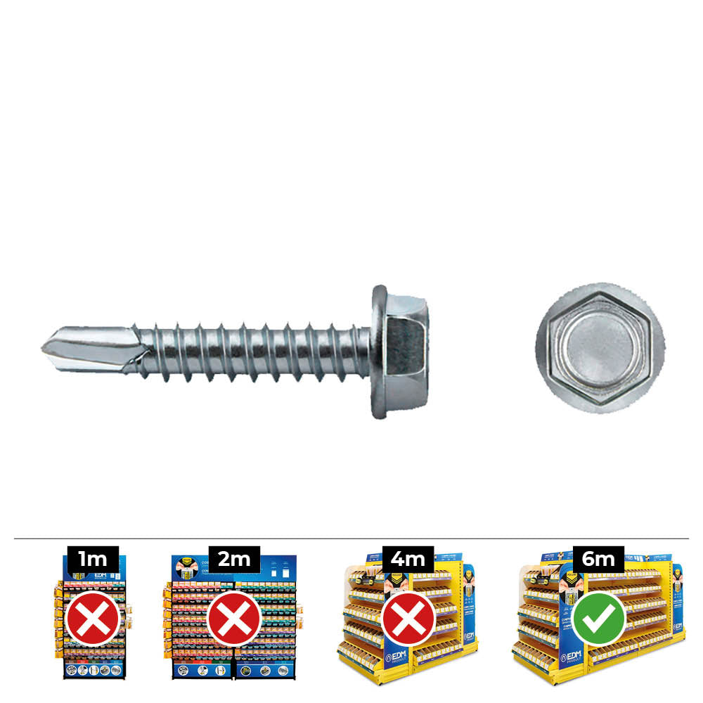 Caixa 250 unid. ponta broca hexagonal din/ref 7504k ø6,3x38mm zincado celo_0