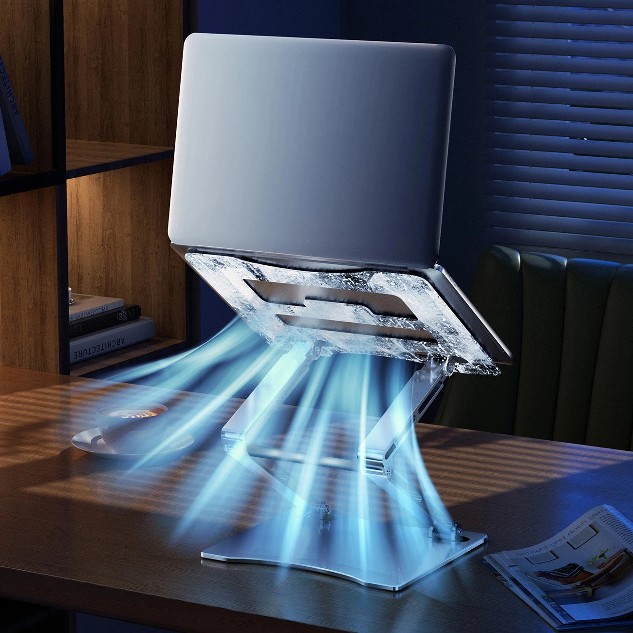 Laptop stand Wozinsky WRS-CPY75DSB aluminum + Free! smartphone stand - black_13