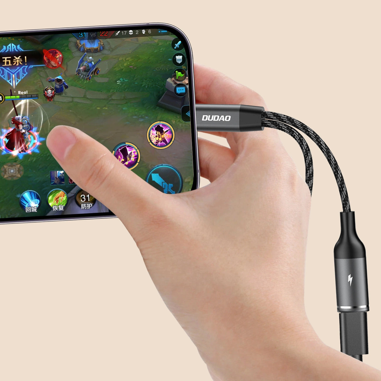 Dudao L13C+ 2in1 USB-C Adapter - Gray_5