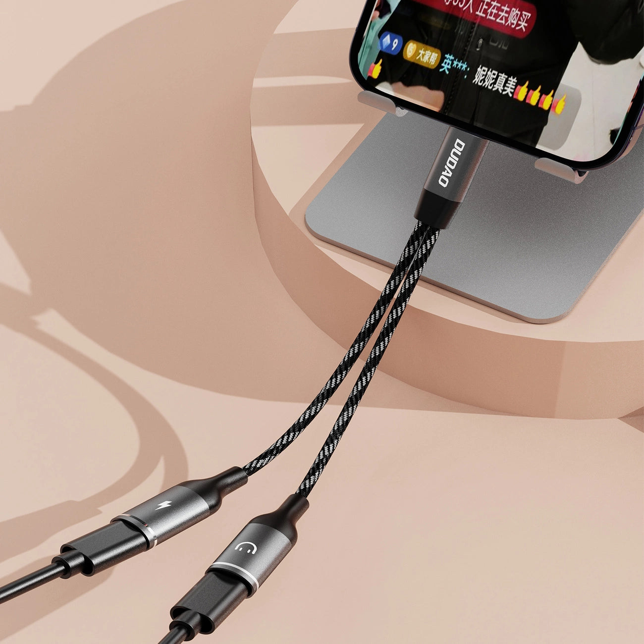 Dudao L13C+ 2in1 USB-C Adapter - Gray_6