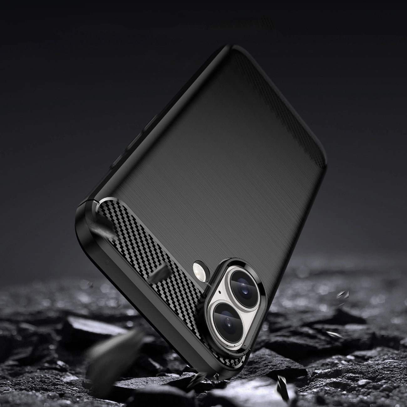 Carbon Case for iPhone 16 Plus Silicone Case - Black_3