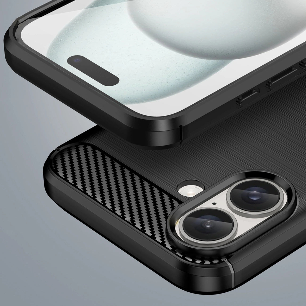 Carbon Case for iPhone 16 Plus Silicone Case - Black_6