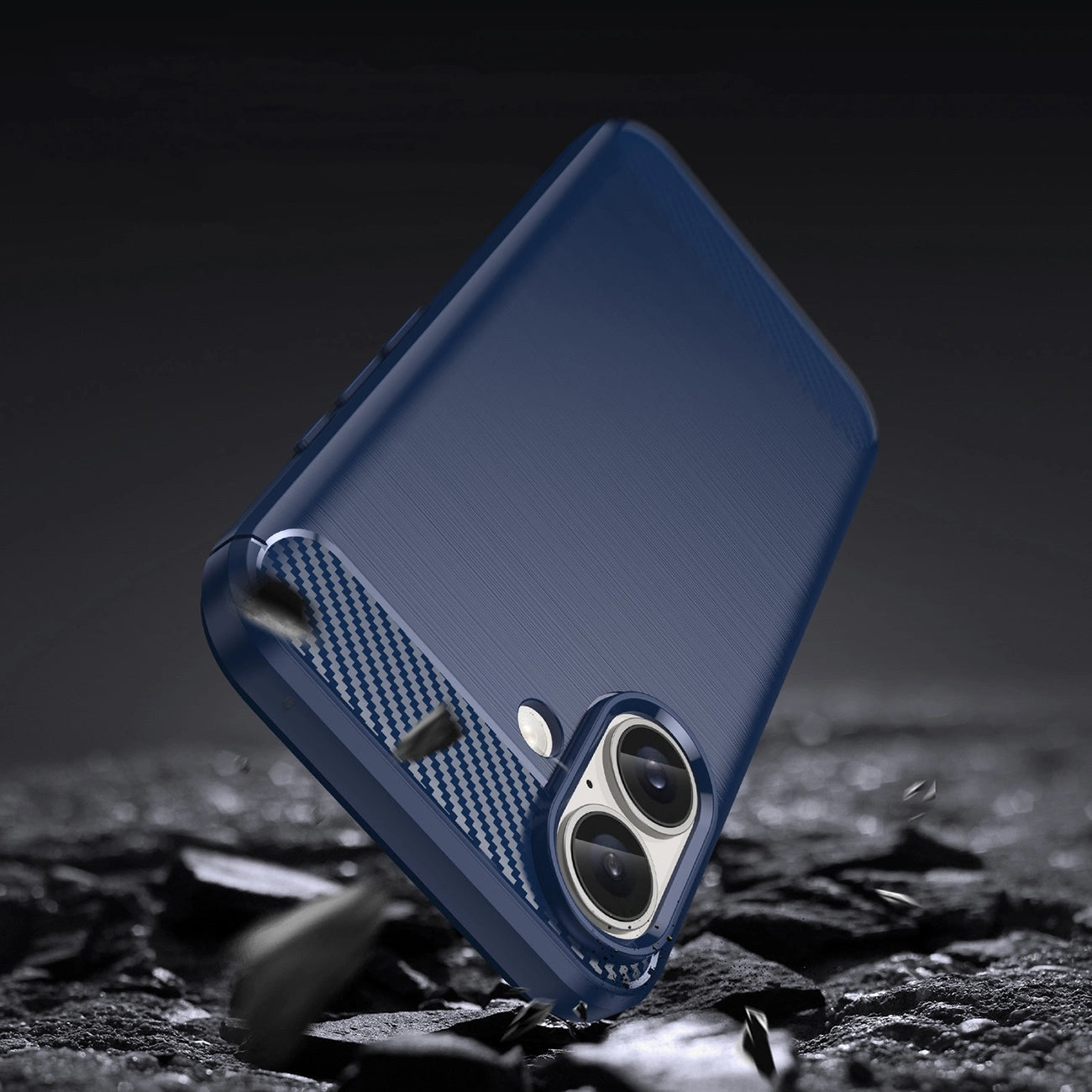 Carbon Case for iPhone 16 Silicone Case - Blue_3
