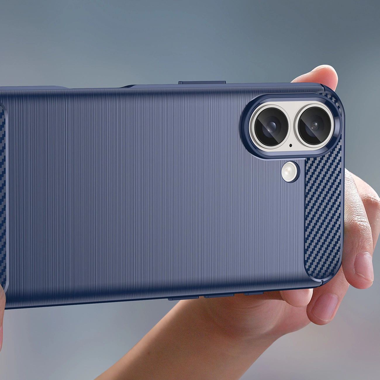 Carbon Case for iPhone 16 Silicone Case - Blue_5
