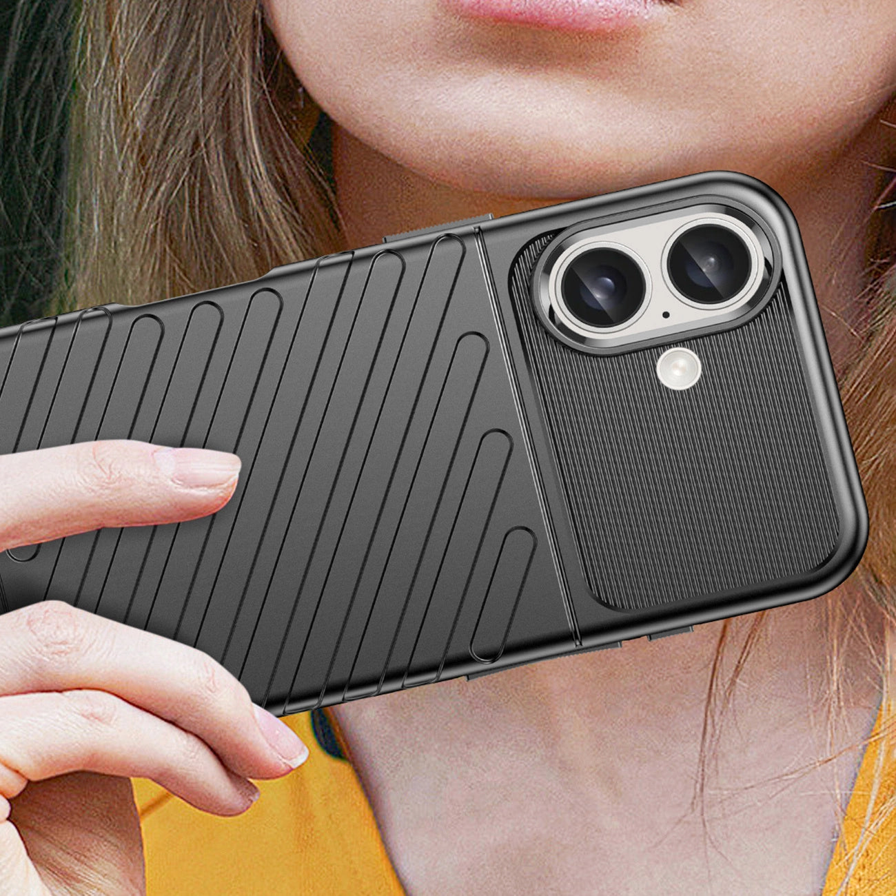 Thunder Case iPhone 16 Silicone Case - Black_3