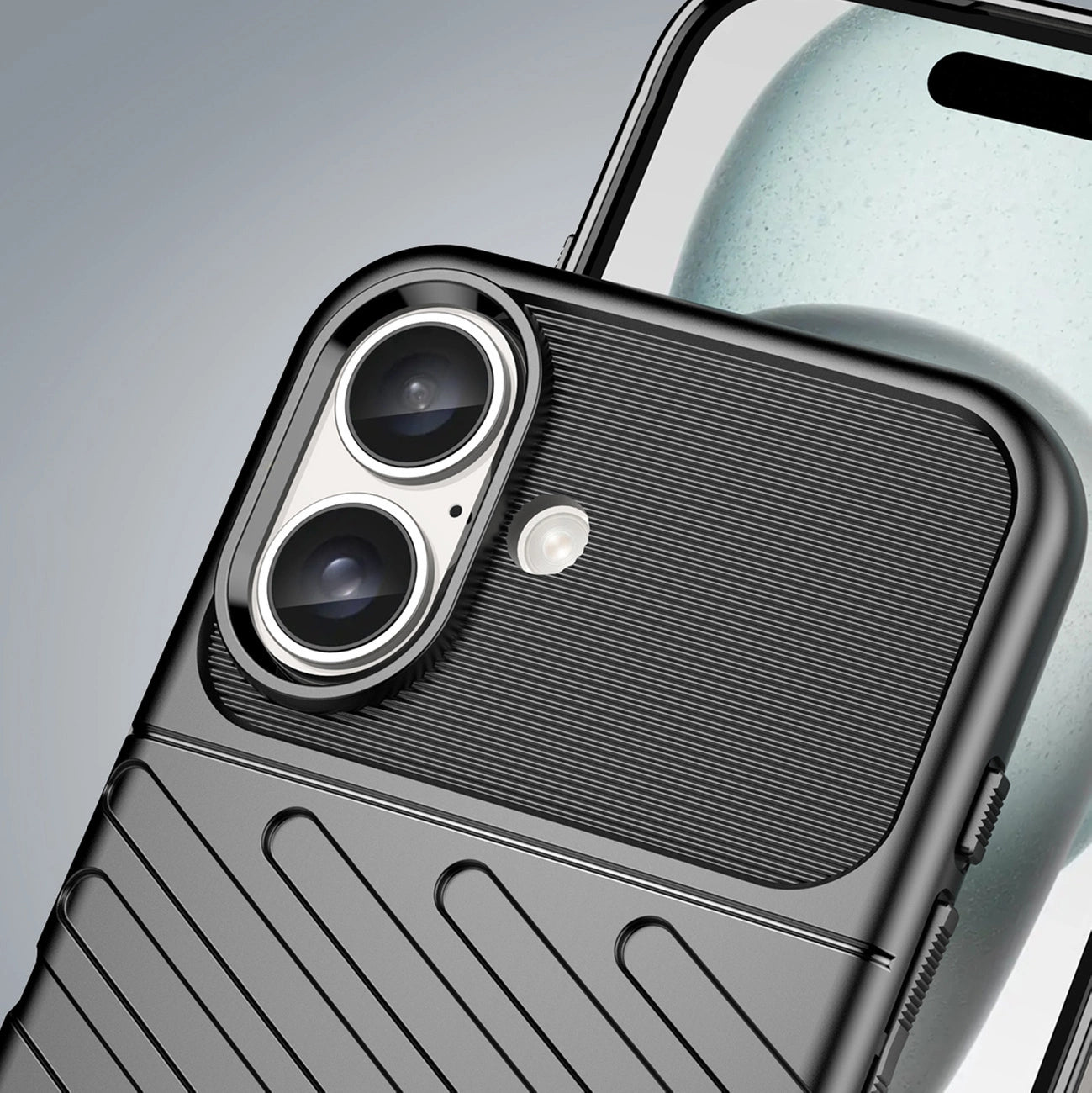 Thunder Case for iPhone 16 Plus Silicone Case - Black_5