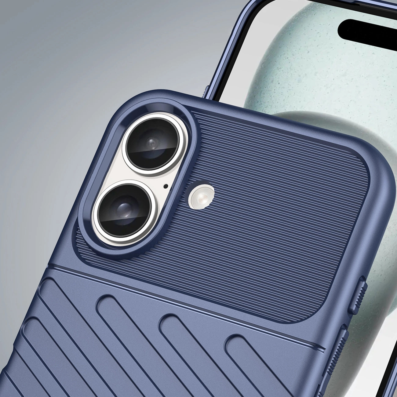 Thunder Case for iPhone 16 Silicone Case - Blue_5