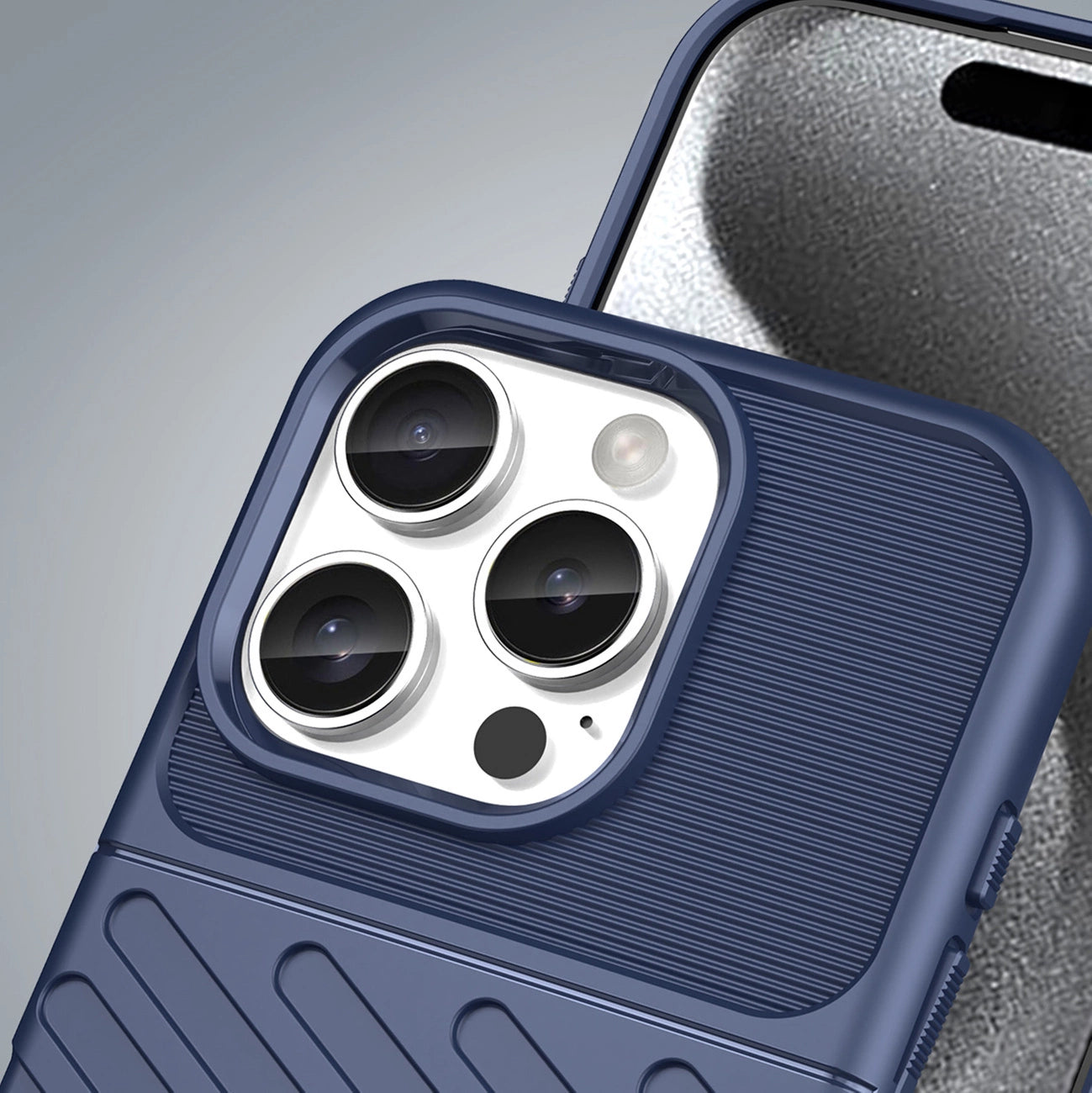 Thunder Case for iPhone 16 Pro Silicone Case - Blue_6