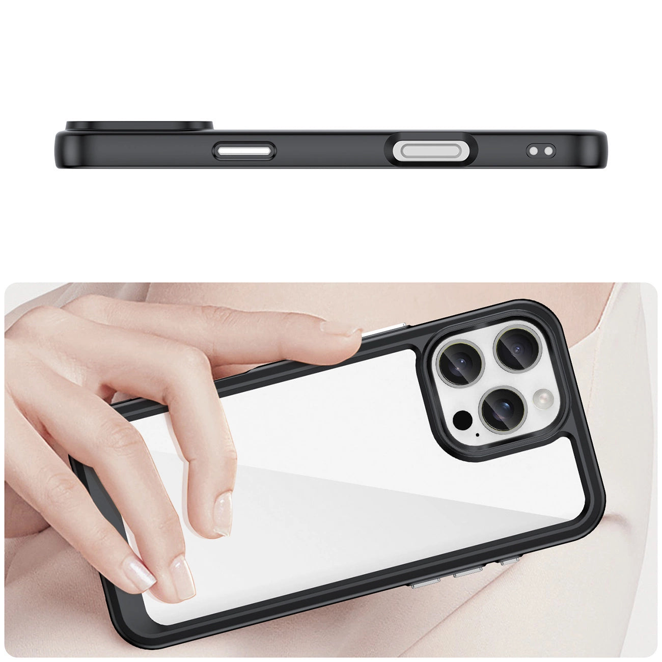 Outer Space Case with Gel Frame for iPhone 16 Pro - Black_3