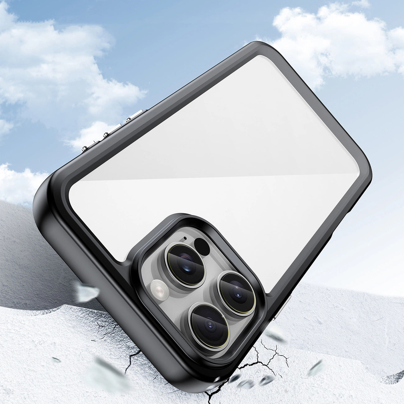 Outer Space Case with Gel Frame for iPhone 16 Pro Max - Black_2
