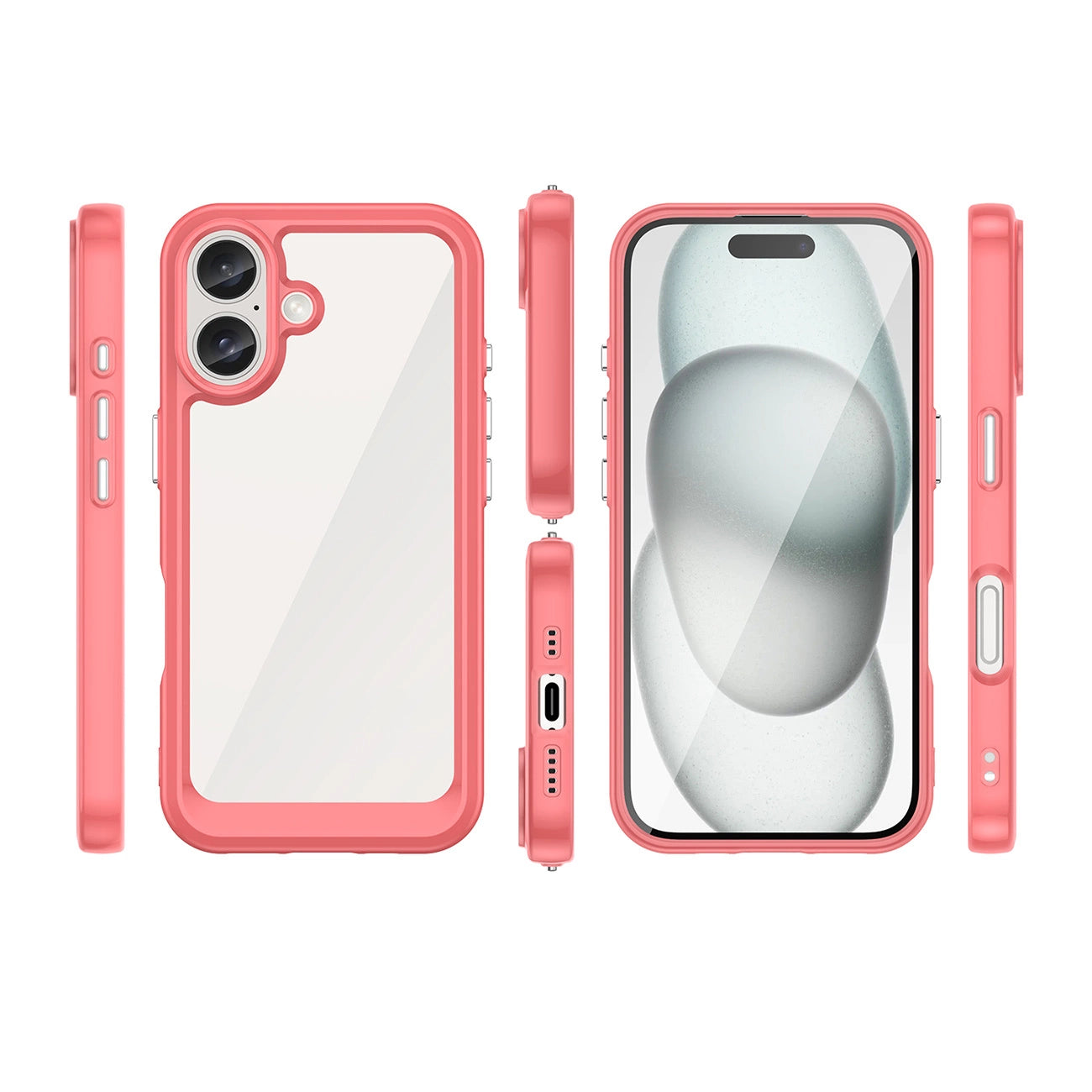 Outer Space Case with Gel Frame for iPhone 16 - Red_1