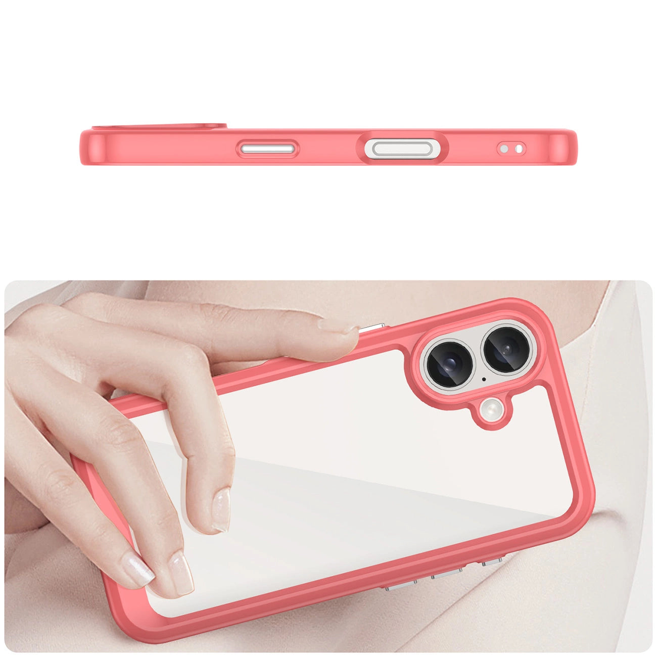 Outer Space Case with Gel Frame for iPhone 16 - Red_3