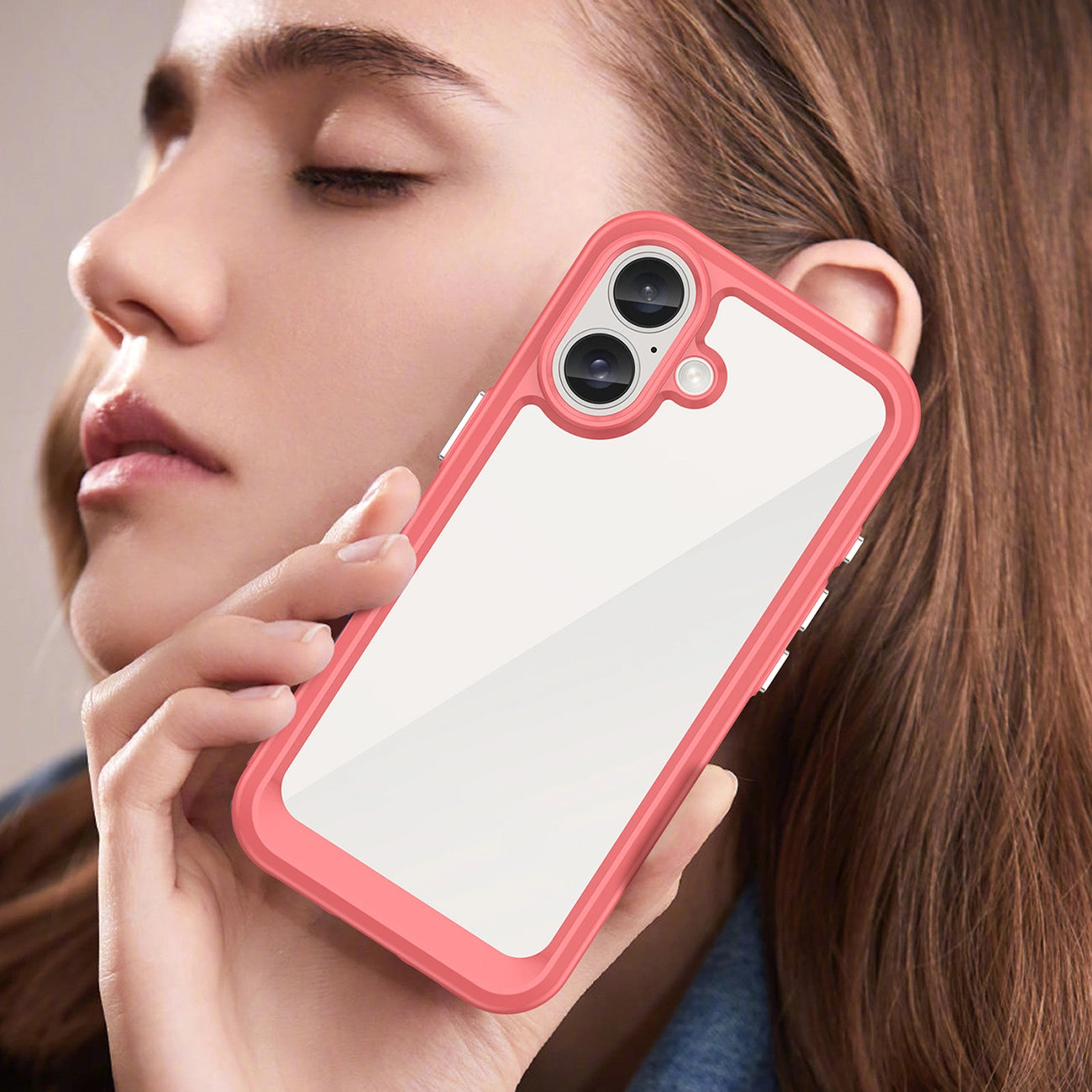 Outer Space Case with Gel Frame for iPhone 16 - Red_6