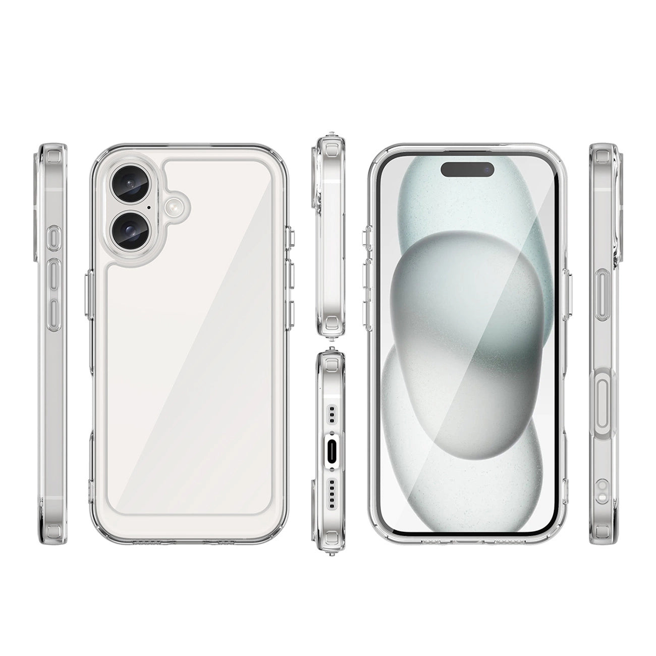 Outer Space Case with Gel Frame for iPhone 16 - Clear_1