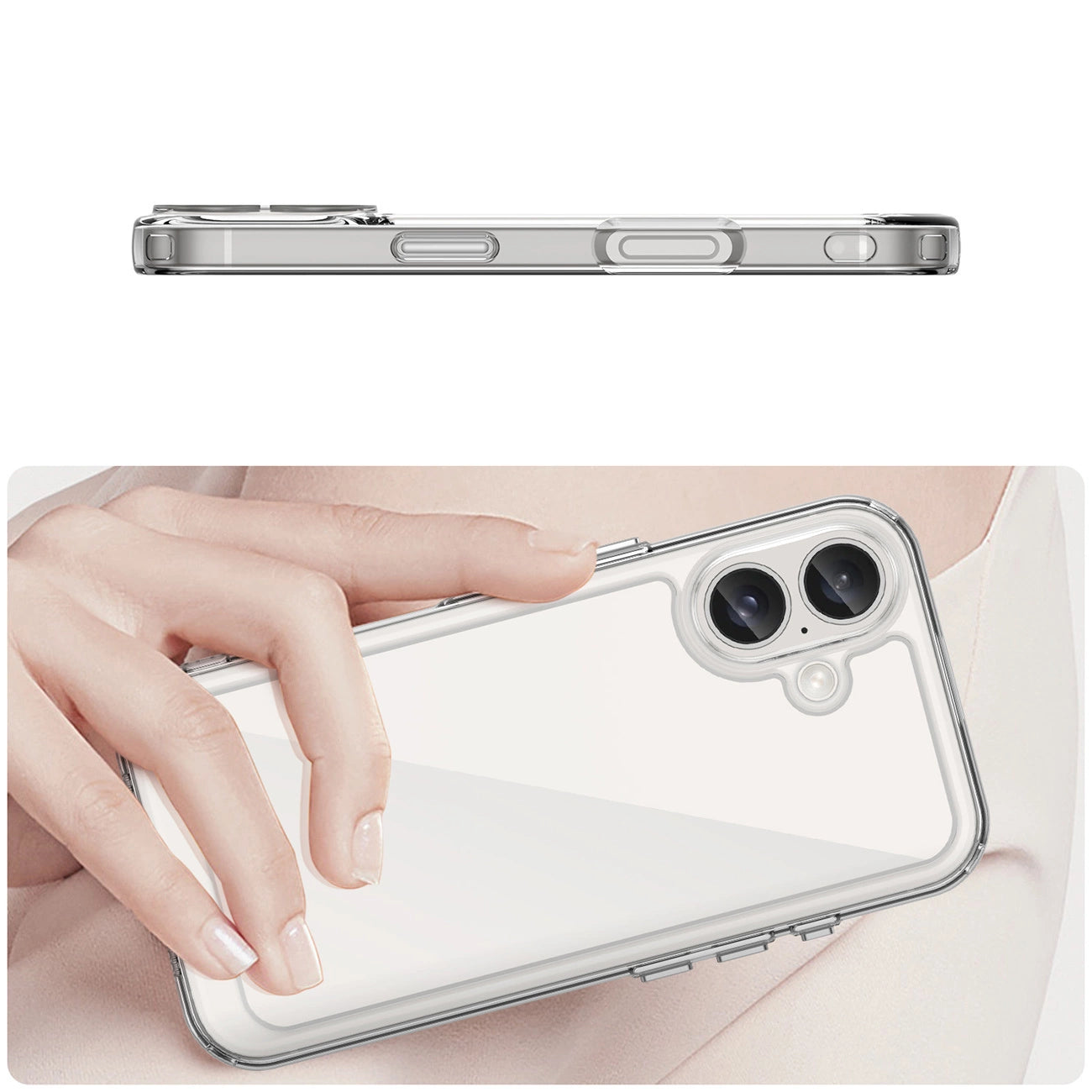Outer Space Case with Gel Frame for iPhone 16 - Clear_3